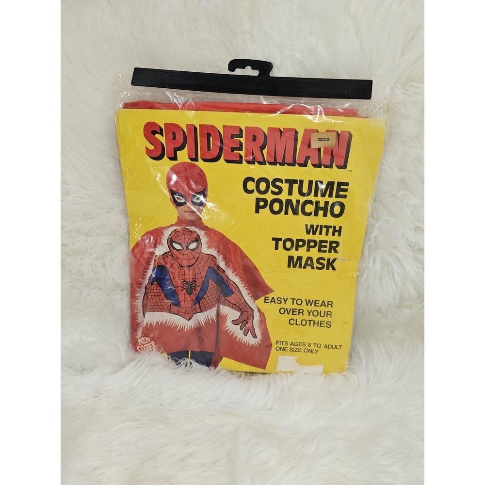 Vintage 1986 Ben Cooper Spider-Man Costume & Mask Halloween Marvel Super Hero